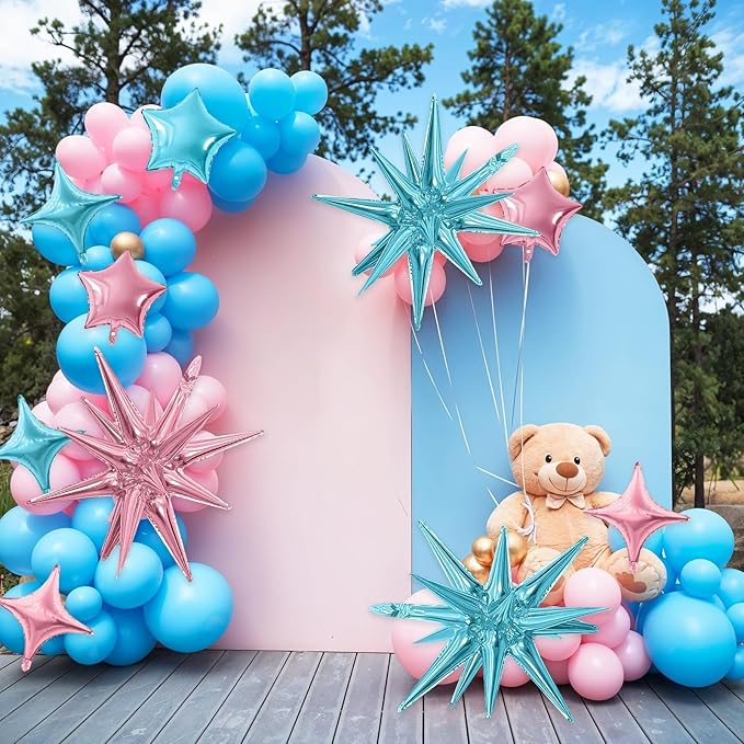 Pink Blue Star Balloon - Image 6