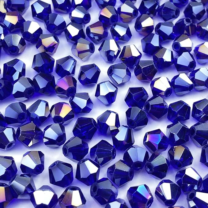 250pcs 6mm Bicone Crystal Glass Beads Loose Spacer Beads Faceted Craft Beads by LIMAOLLY