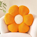 Flower Throw Pillow, Soft Orange 17.7" Shaped Floor Pillow by Kcvvcr