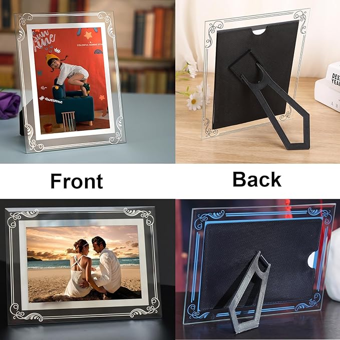 Glass Photo Frames Picture Frame 3.5x5 High Definition Silver Vertical and - Image 4