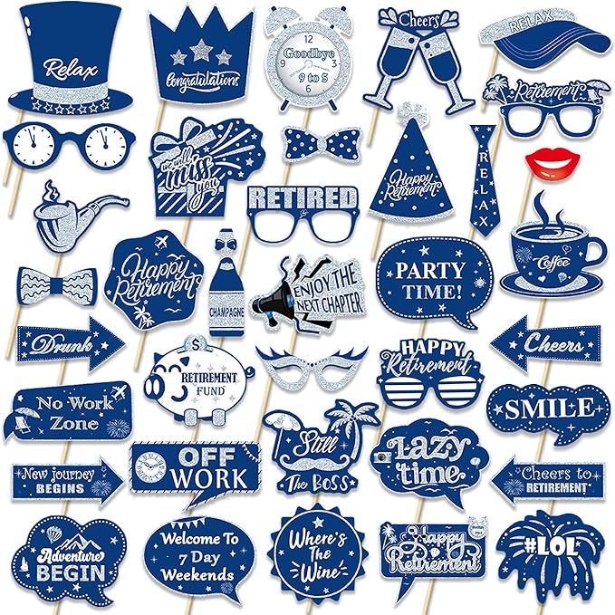 Retirement Party Photo Booth Props Kit - Image 2
