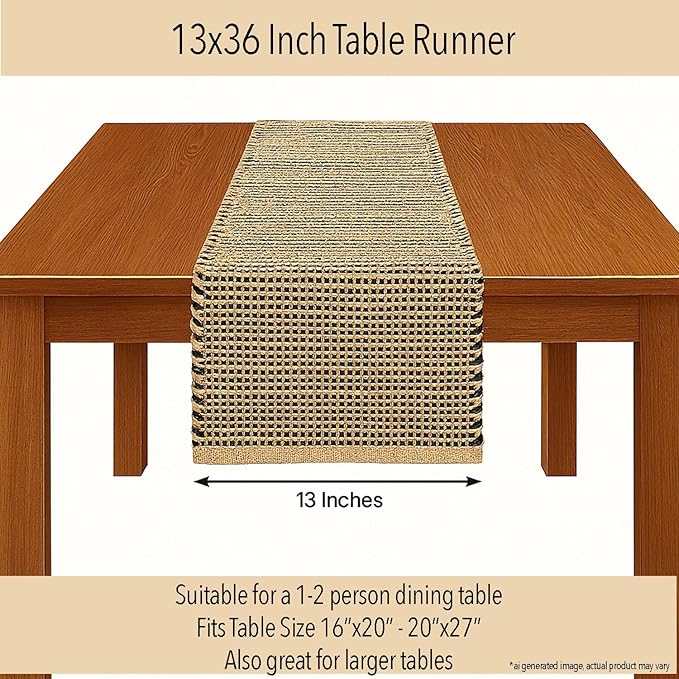 Chardin home Natural Jute Table Runner 13x36 Inch – Vintage Boho Rustic Table - Image 4