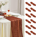 12 Pack Terracotta Cheesecloth Table Runner 10FT Long Boho Gauze Table Runner by AGIRL