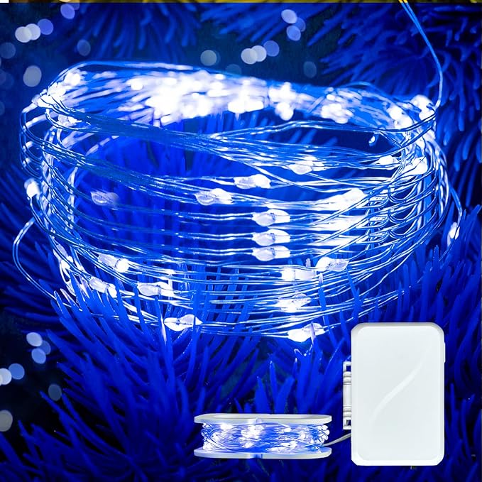 16Ft 50 LED Blue Fairy Lights Mini String Lights Waterproof by chzk
