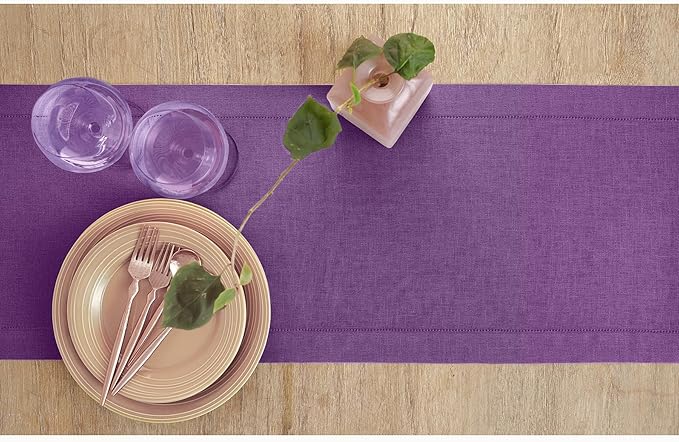 Solino Home Linen Purple Table Runner 36 Inches - Image 3