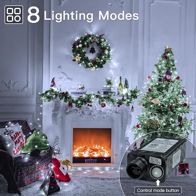 Christmas Decorations Connectable White String Lights Indoor, 150 LED Super - Image 2