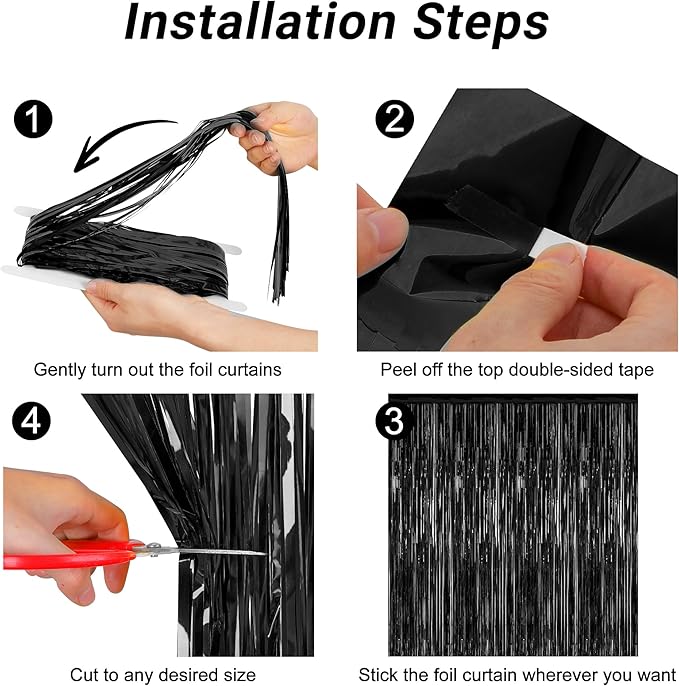 2 Pack 2025 Graduation Party Decorations, 3.28 FT x 7.05 FT Black Backdrop - Image 3