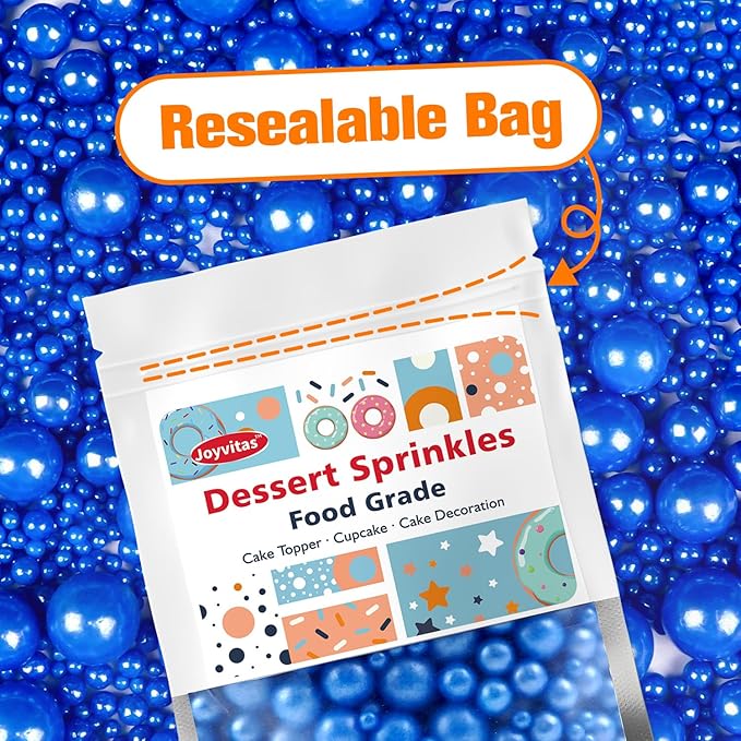 Deep Blue Pearl Sugar Sprinkles, Edible Candy Pearls, 150g/5.29oz, Baking Cake - Image 7