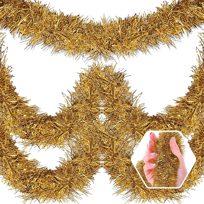 50 Feet Christmas Foil Fringe Banner Metallic Tassle Garland Metallic Backdrop by Ferwzsr