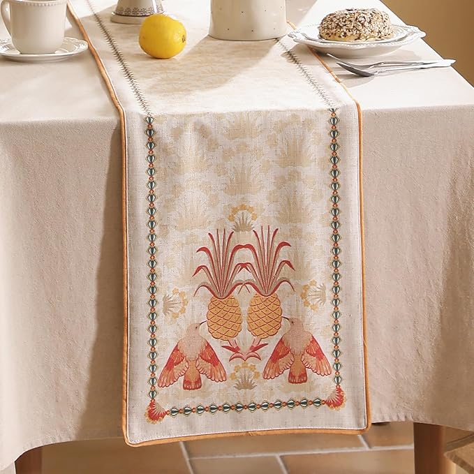 patdrea Designer Tropical Linen Table Runner 102 Inch Long, Decoration - Image 4