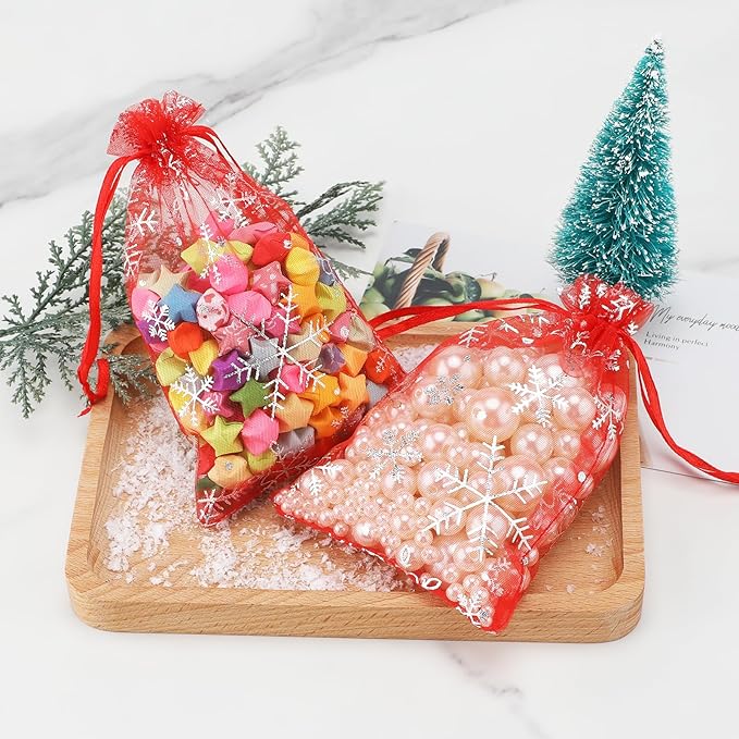 jijAcraft 4x6 Inch Christmas Organza Bags - Image 6