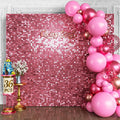 Qcity Pink Shimmer Wall Backdrop 36PCS, Square Sequin Glitter Backdrop Panel by QCITY