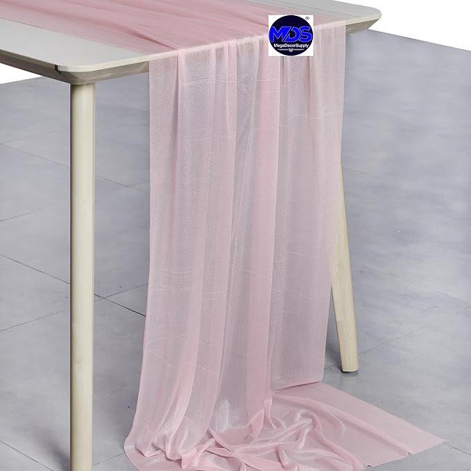 MDS 2 Pack 14ft Chiffon Table Runner 29 x 170 Inches Sheer Wedding Runner - Image 2