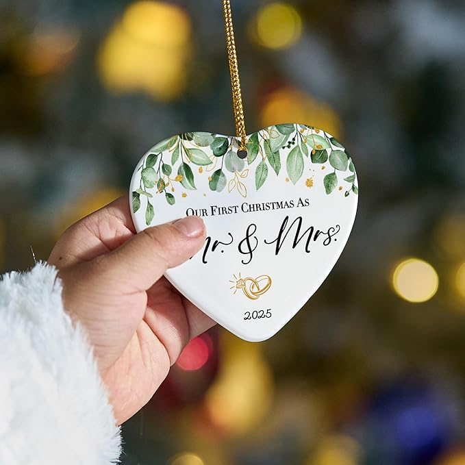 Wedding Gifts for Couples 2025, First Christmas Married Ornament 2025 Mr and - Image 5