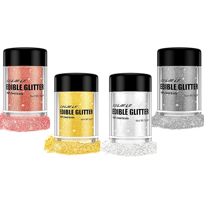 Edible Glitter for Drinks Cakes Christmas Set by Enjoyyourcolorfullife