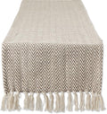 DII Woven Basic Tabletop Collection, Chevron Table Runner, Dark Brown by DII