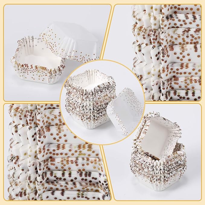 Tanlade 350 Pcs Square Mini Cupcake Liners Disposable Brownie Baking Pan Liners - Image 3