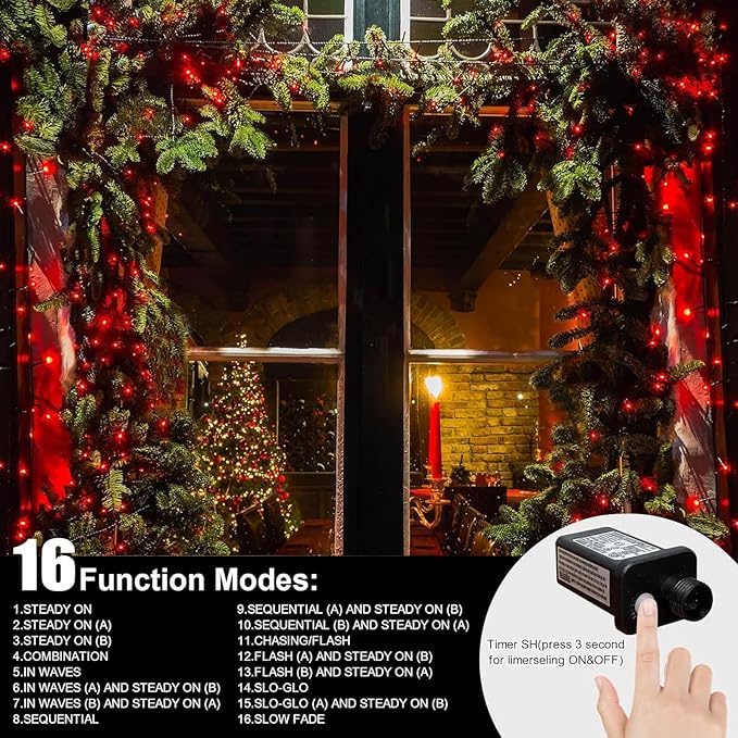 LAMPHOME 33ft Christmas Decorative Mini Lights, 100 LED Transparent Wire Fairy - Image 4