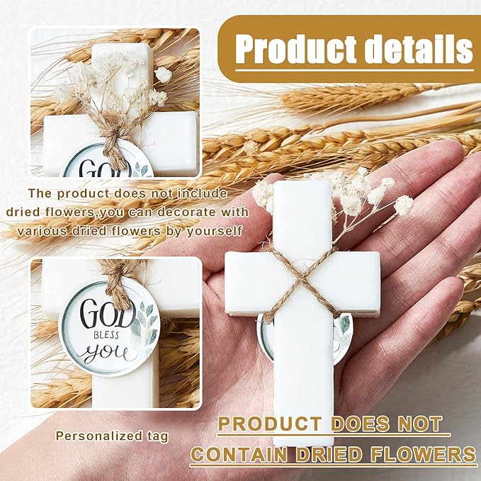 50 Pcs Cross Soap Baptism Favors, Baby Baptism Favor Scented Soap First - Image 3
