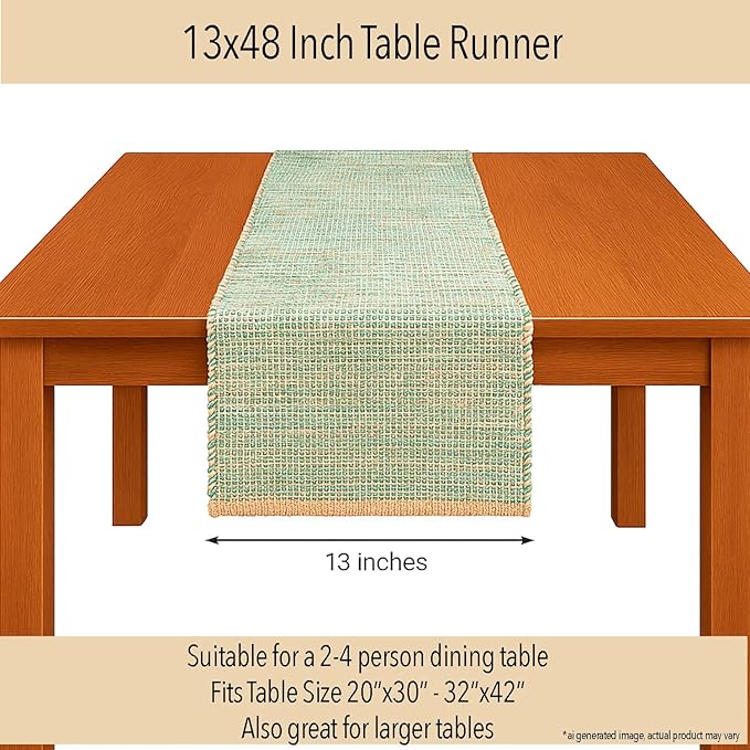 Chardin home Natural Jute Table Runner 13x48 Inch – Vintage Boho Rustic Table - Image 4