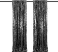 JYFLZQ Black Payette Sequin Backdrop Curtains 4ft x 8ft 2 Panels Shimmer Wall by JYFLZQ