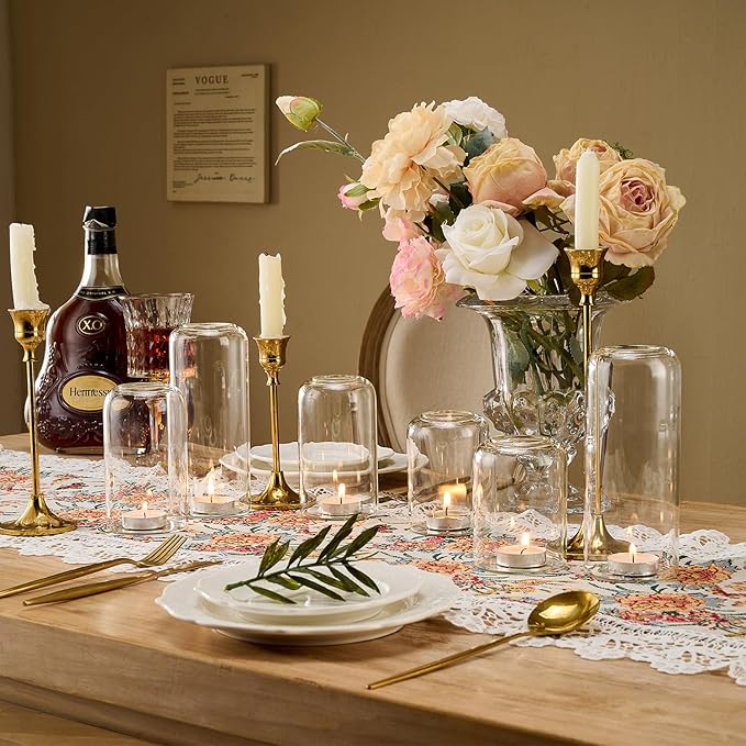 Glass Bud Vases Set of 6 Clear Flower Vase - Image 2