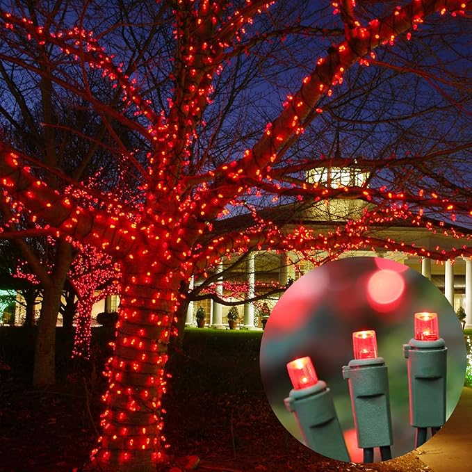 Red Wide Angle LED Christmas Lights, 64.8 Ft 300 Count - Image 4