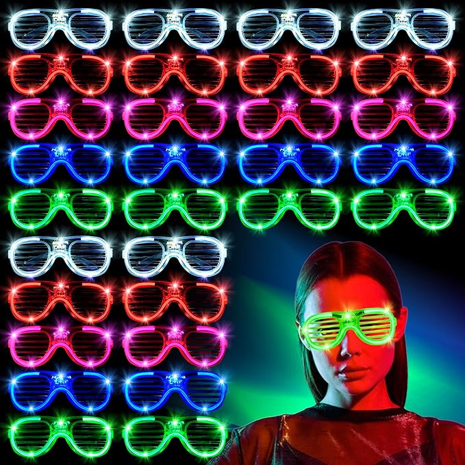 70 Packs LED Glasses 5 Neon Colors glow in the dark party supplies Favor by FaithSooc
