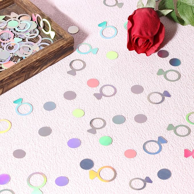 200PC Wedding Confetti for Tables Bachelorette Confetti Ring Confetti Scatters - Image 4