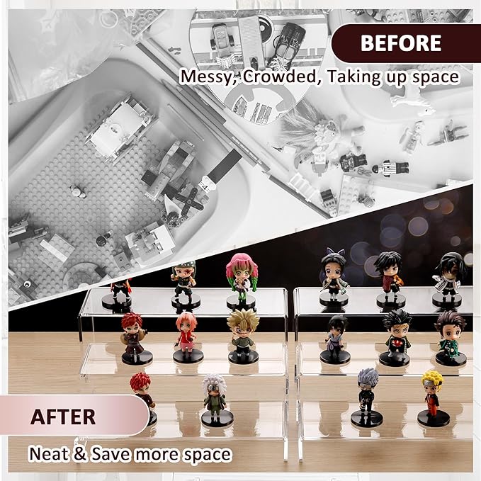 2 Set Large Acrylic Clear Display Risers, 3 Sizes 12" Rectangular Showcase - Image 6