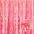 CANREVEL 2 Pack 3.2x6.5 Feet Iridescent Foil Fringe Backdrop Curtains by CANREVEL