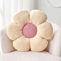 Flower Throw Pillow, Soft White 14.9" Shaped Floor Pillow by Kcvvcr
