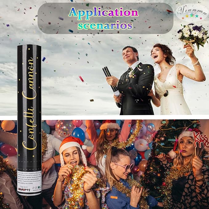 5 Pack Confetti Cannon Biodegradable, 12 Inch Confetti Poppers Graduation - Image 5