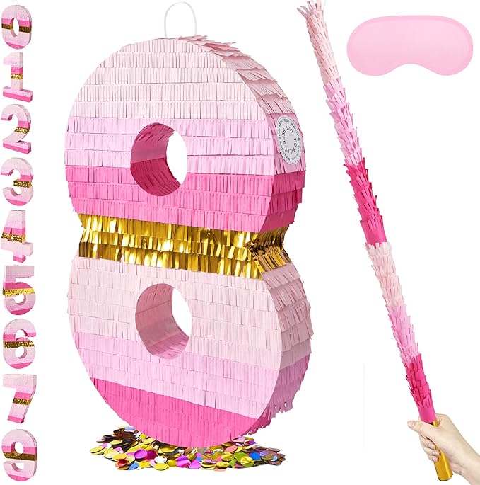 PCFING 20 Inch Number 8 Piñata Pink Gold by PCFING