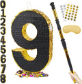 PCFING 20 Inch Number 9 Piñata Gold Black by PCFING