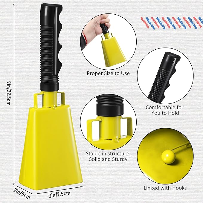 Pelopy 12 Pcs Large Cow Bell 9 '' Cowbell - Image 2