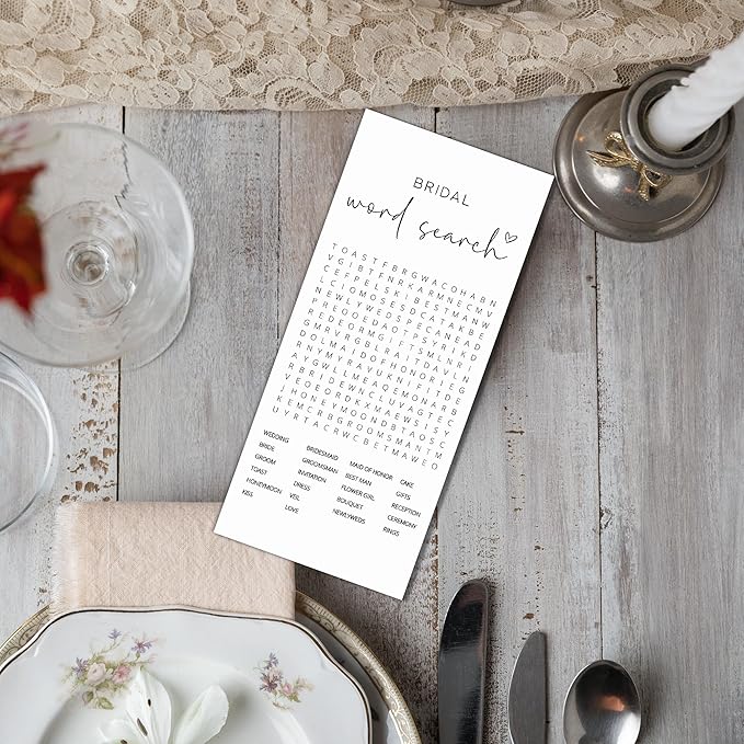 Bridal Shower Games, Word Search, Wedding Shower Games - Image 5