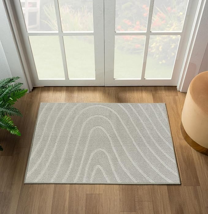 LUXE WEAVERS Modern Geometric Wave Gray 2x3 Area Rug - Image 3