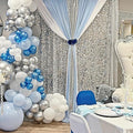 Silver Backdrop Curtain 4ftx8ft Seuin Backdrop Curtains Wedding Reception Cake by Fanqisi