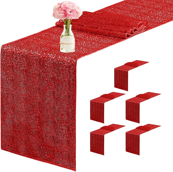 6 Packs 12 x 72 inches Sequin Table Runner by Unknown