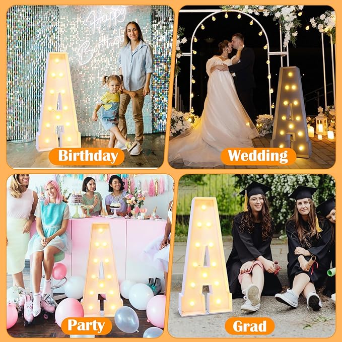 4ft Marquee for Letters A, Marry Me Light up Letters, Large Light up Letters - Image 3