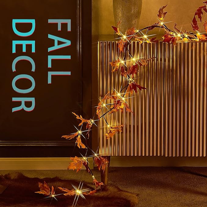 Fudios Lighted Maple Leaf Garland - Image 7