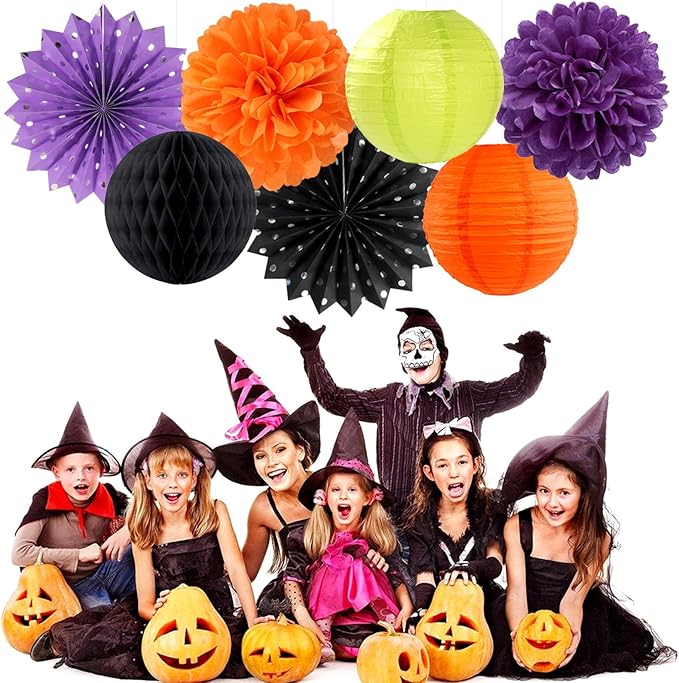 Black-Orange Purple Green Halloween Party-Decorations - Image 5