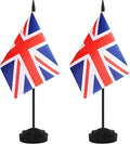 2 Pack UK Desk Flag Set, Britain Desktop Small Miniature Table Office Flag by Unknown
