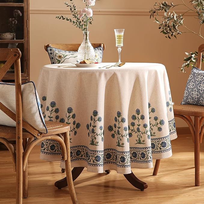 patdrea Designer Blue Small Tablecloth - Image 2