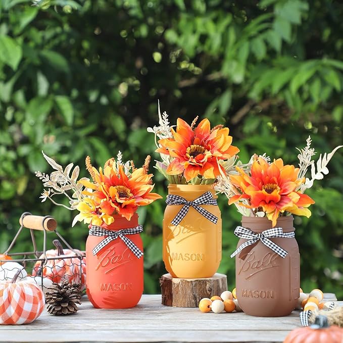 Fall Mason Jar Centerpiece for Table - Image 6