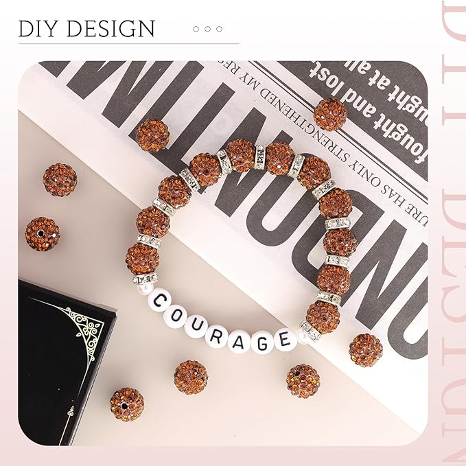 200pcs 10mm Brown Rhinestone Beads - Image 4