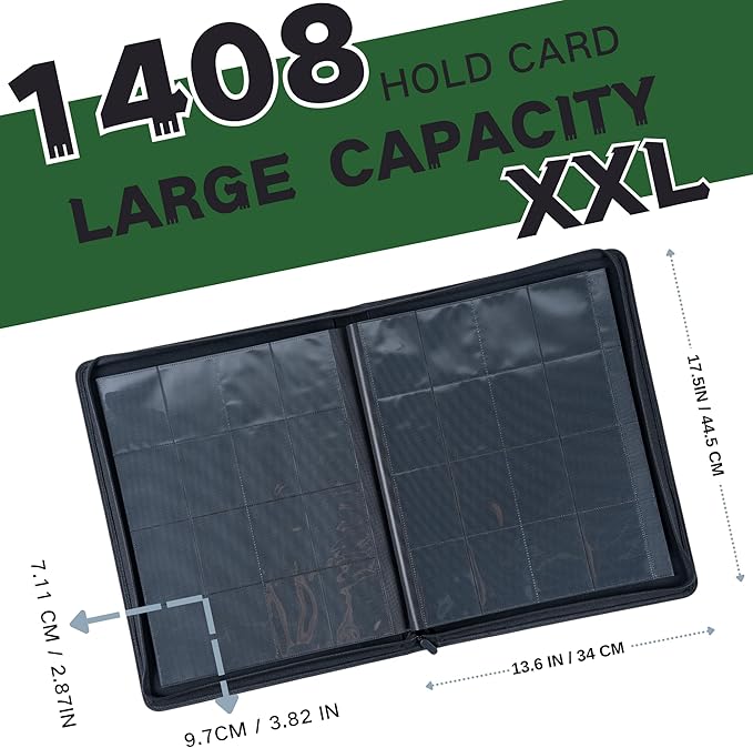 1408+ Pockets Trading Card Binder, 16-Pocket Card Ablum Compatible - Image 3