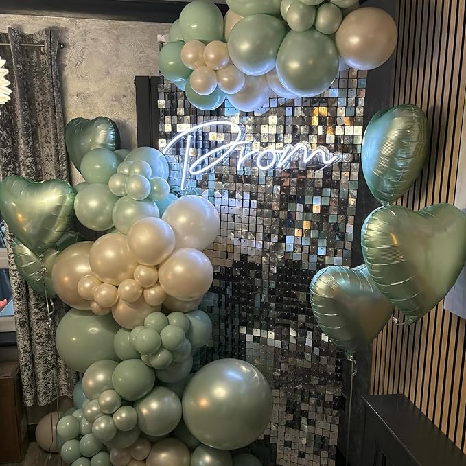 Sage Green Heart Foil Balloon, Light Green Heart Shaped Mylar Balloons - Image 3