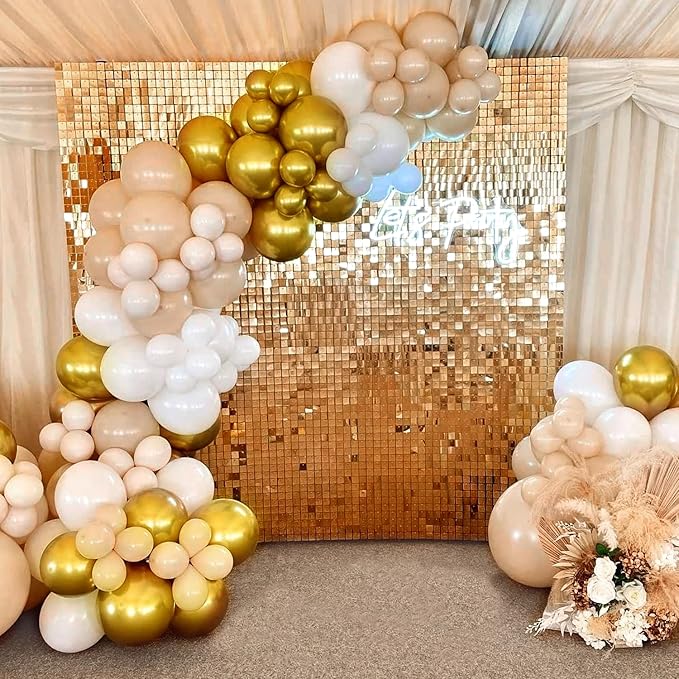 110pcs Gold Balloons 12 Inch Metallic Chrome Gold Balloon Garland Arch Kit - Image 5